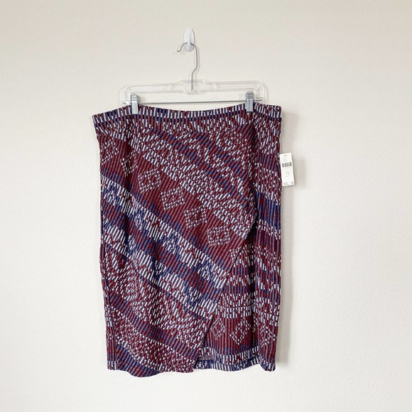 Anthropologie Red and Blue Pencil Skirt - Picture 2 of 13